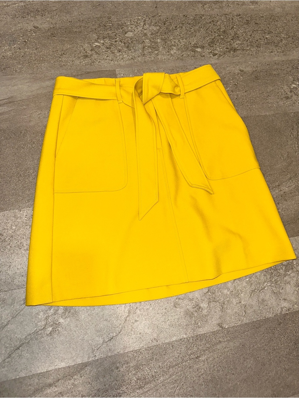 NWOT LOFT Yellow Tie-Belt Mini Skirt